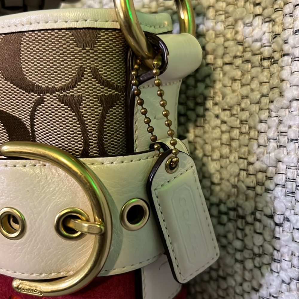 Vintage Coach POPPY LIMITED EDITION RARE FORAL Jacquard & leather bag #6123 - Picture 6 of 12